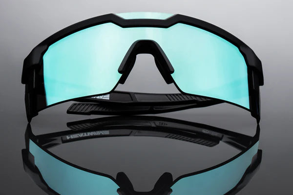 Load image into Gallery viewer, Future Tech Sunglasses: Black Frame Arctic Chrome Z87+