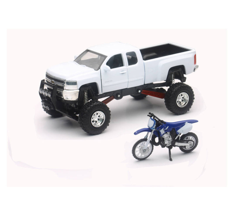 Load image into Gallery viewer, Chevrolet Silverado Off Road Pick Up W/ Dirt Bike 1:32 Scale