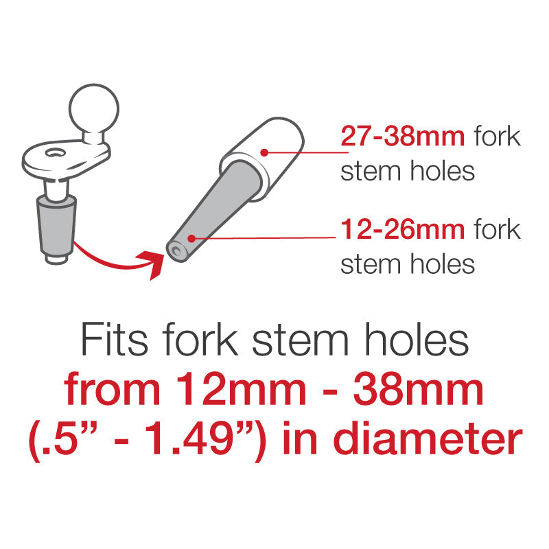 Load image into Gallery viewer, Ram-Mounts-Fork-Stem-Mount-Measurments