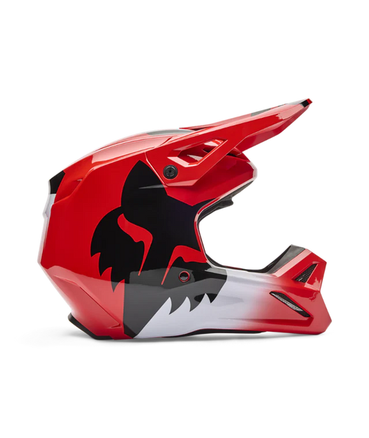 Fox V1 Shield Helmet Flo Red