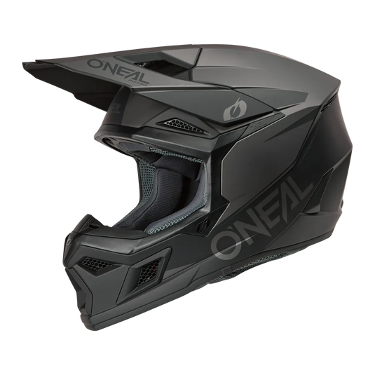 Oneal 3 SRS Helmet Solid Black/Grey