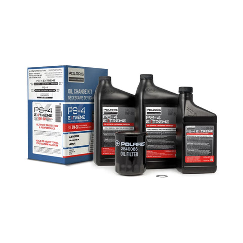 Polaris Full Synthetic Oil Change Kit, 2.5 Qts. Of PS-4 Extreme 0W-50 Engine Oil, 1 Oil Filter and Crush Washer