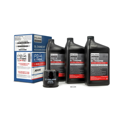 Polaris Full Synthetic Oil Change Kit, 3 Qts. Of PS-4 Extreme 0W-50 Engine Oil, 1 Oil Filter and Crush Washer