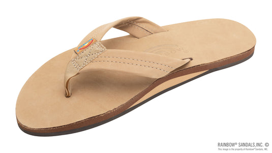 Mens Rainbow Single Layer Premier Leather with Arch Support 1" Strap
