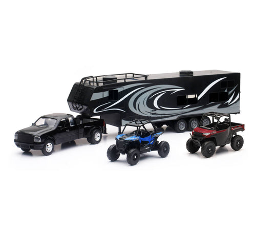 Pick Up Toy Hauler W/ Polaris Vehicles Toy Set