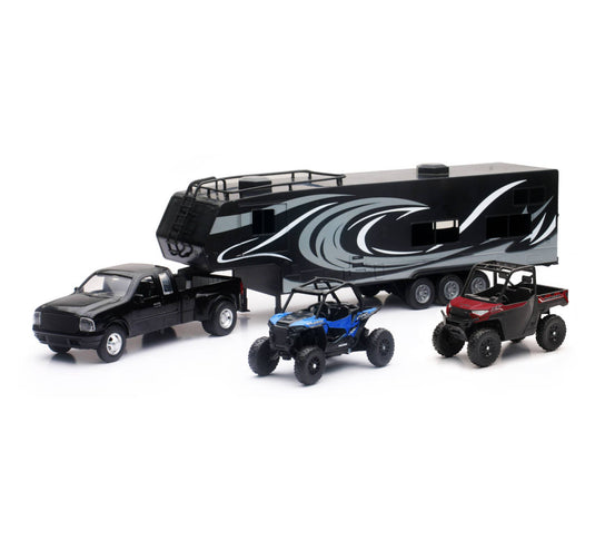 Pick Up Toy Hauler W/ Polaris Vehicles Toy Set