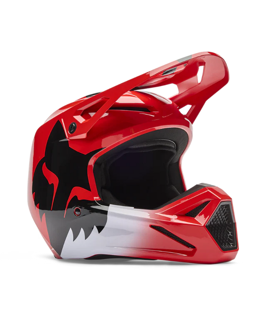 Fox V1 Shield Helmet Flo Red