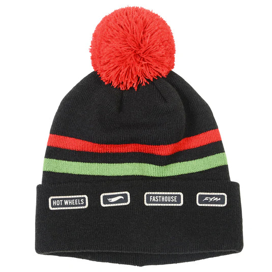 Express Hot Wheels Pom Beanie - Black/Red