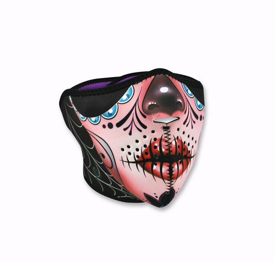 Sugar Skull Half Face Mask