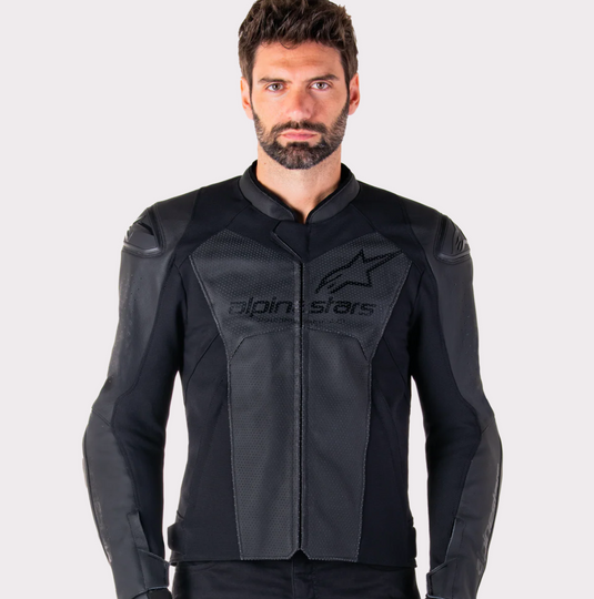 Alpinestars Faster Leather V3 Airflow Black Jacket