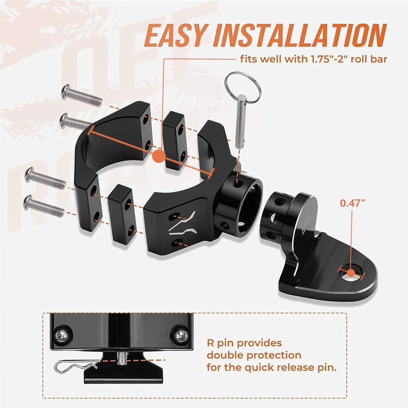 Load image into Gallery viewer, UTV Light Mount Bracket 1.75-2&quot;
