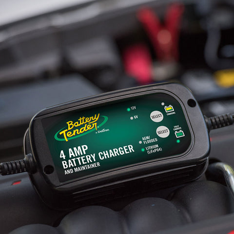 Battery Tender 6V/12V, 4 Amp Lead Acid & Lithium Selectable Battery Charger